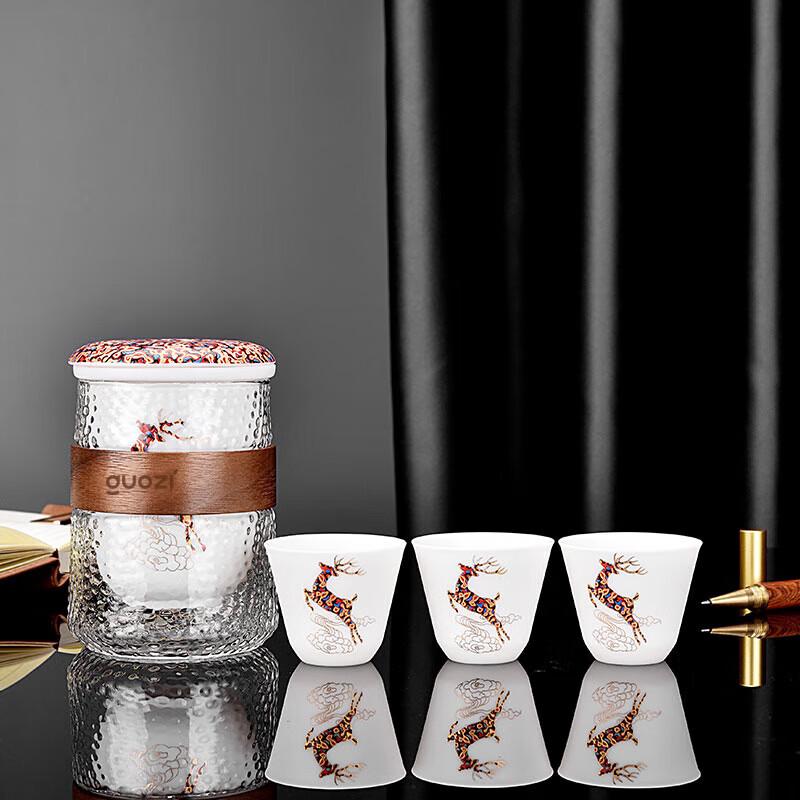 

Guozi Mutton Fat Jade Portable Quick Tea Set