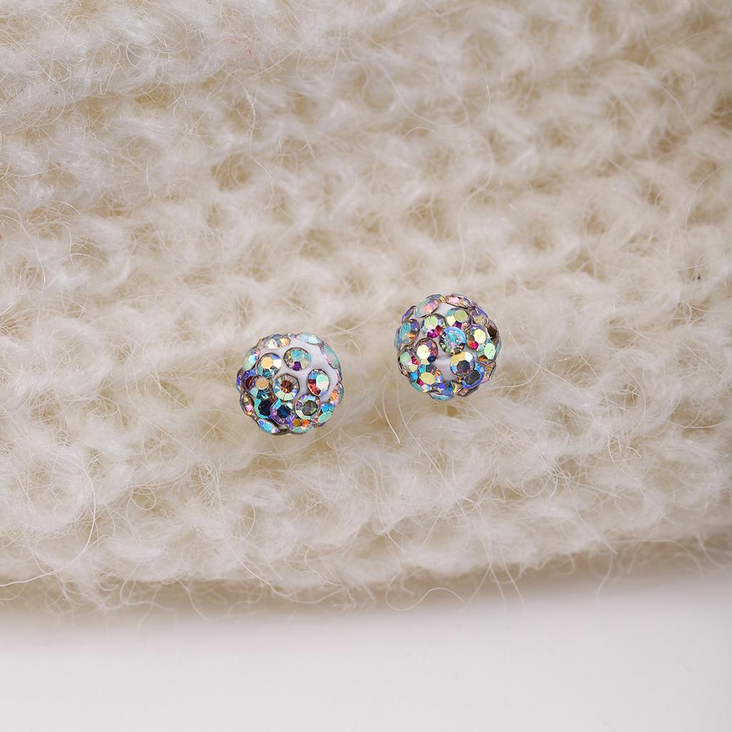 Super Flash Multi-Color Rhinestone Shambhala Stud Earrings, Light Luxury High-End Celebrity Style Fashion Temperament Earrings