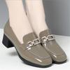 Platform Heels Women's Loafers 2025 New Genuine Leather Women High Heels British Style Women Shoes Ladies Party Elegant Footwear