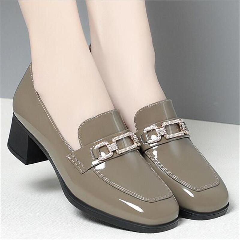 Platform Heels Women's Loafers 2025 New Genuine Leather Women High Heels British Style Women Shoes Ladies Party Elegant Footwear