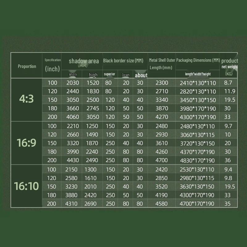 Wuyinxiang 100-inch 16:9 Electric 4K HD Projector Screen