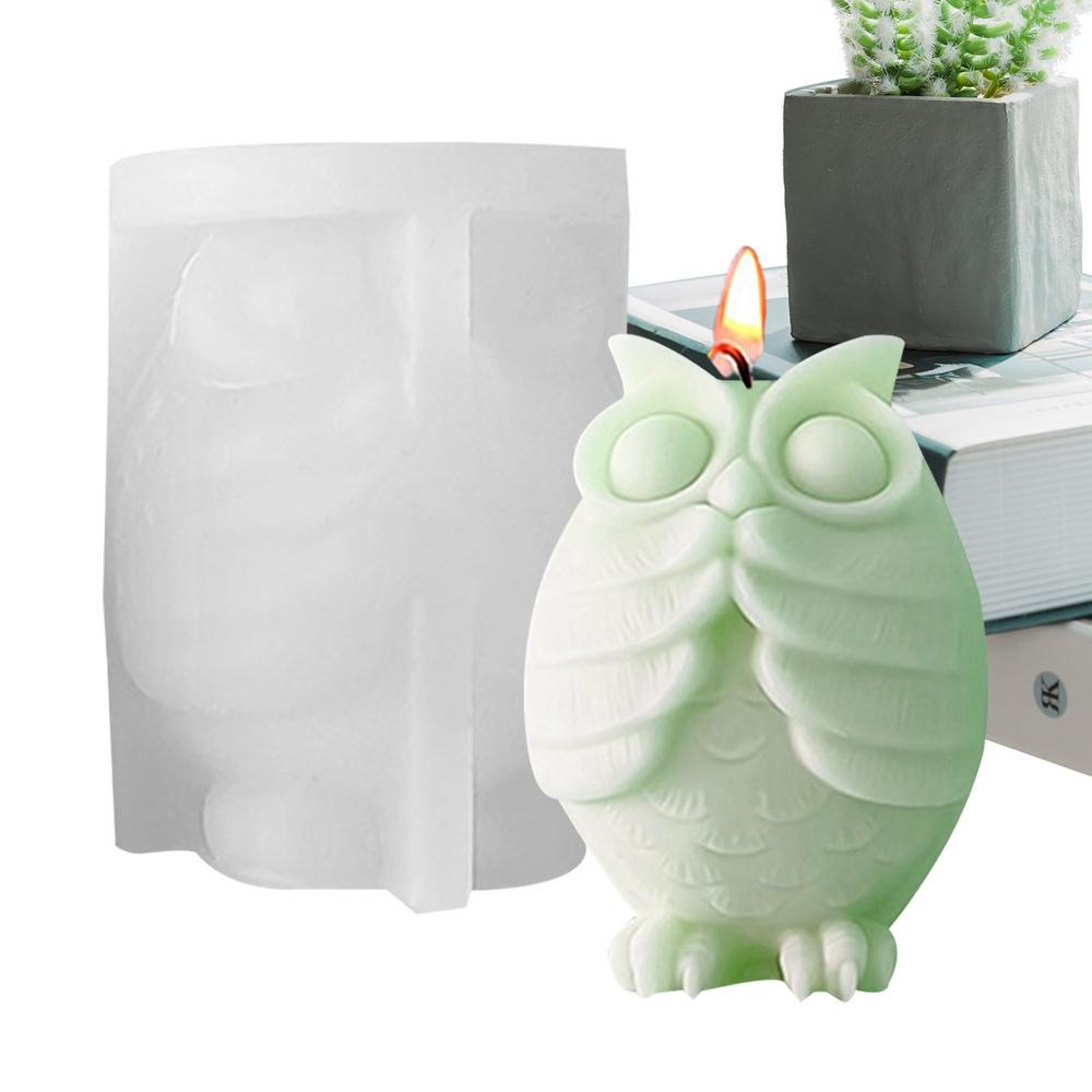 Owl Silicone Mold Reusable Silicone Mold Candle Mould Non-Stick Resin Casting Mold For Crafting Owl-Shaped Soap Candles