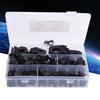 200pcs Plastic Nylon Cable Clamp R Type P Type Wire Clip Fasteners Assorted Box(Black )