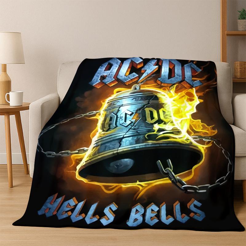 3D ACDC Rockband Cartoon Flanelldecke Weiche Warme Decke Überwurfdecke für Schlafzimmer Wohnzimmer Bett Reise Camping Picknick Geschenk