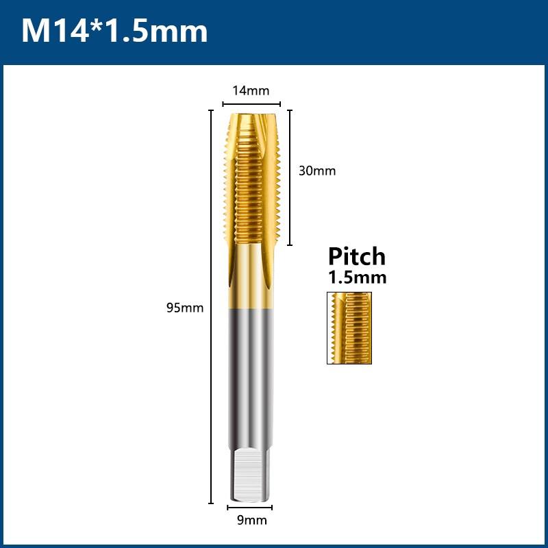 HSS Titanium Coating Screw Tap Drill Bit M2 M2.5 M3 M3.5 M4 M5 M6 M8 M10 M12 Metric Straight Flute Thread Tap Hand Tools Thread Lock3