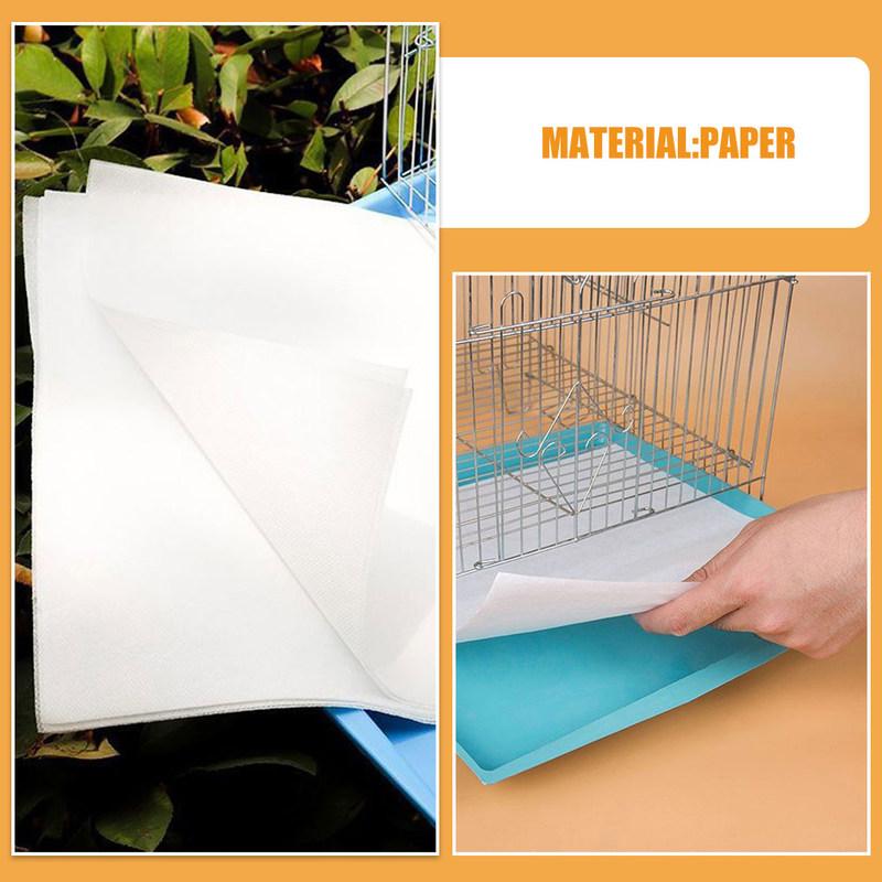 100Pcs Bird Cage Disposable Paper Liners Thick Absorbent Bedding Pads for Parrot Cage Tray Liner Bird Accessories