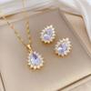 Light Luxury Swan Butterfly Zircon Jewelry Sets Stainless Steel Animal Pendant Necklace Earrings Party Gifts For Women Girls