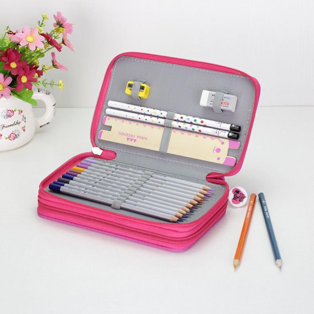 Double-Layer Pencil Pouch Polyester Pencil Box Durable Pencil Case