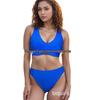 2025 European-American Blue Deep V Bikini Swimwear