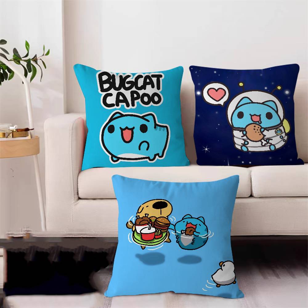 B-Bugcat Capoo Stitch Polštářový povlak Šťastný drak Potah na polštář na pohovku Domácí dekorace do pokoje Dětský dárek