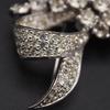 Used H329 PANETTA Brooch Rhinestone Silver Color Design Costume Jewelry