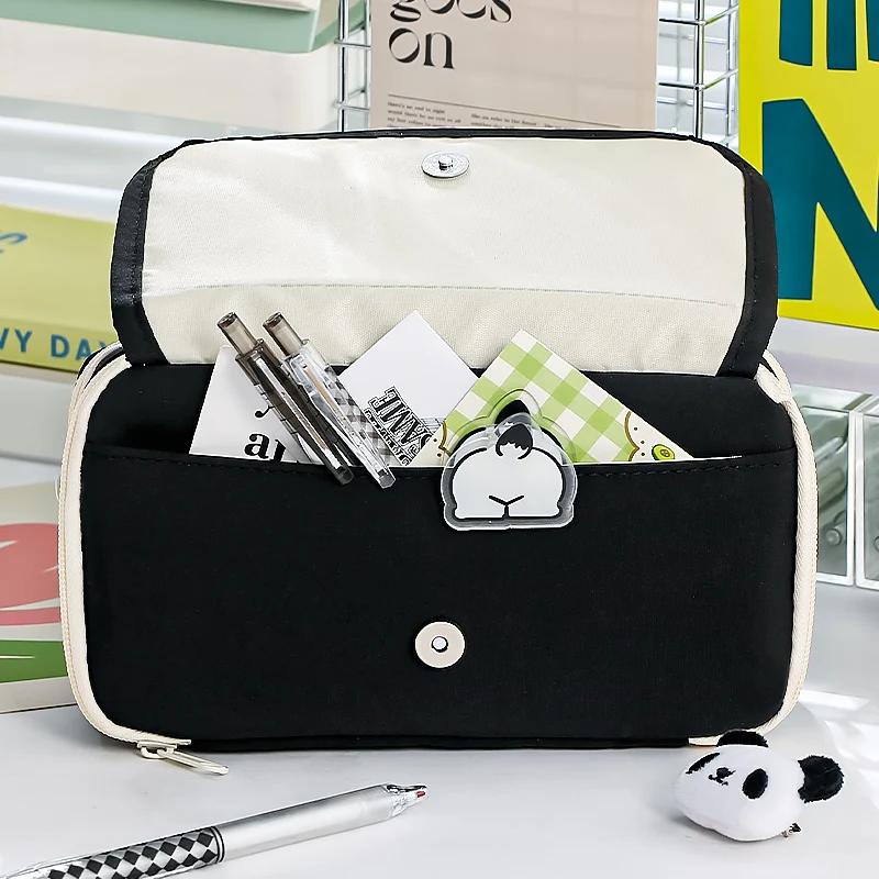 Large-capacity High-value Student Pencil Case Stationery Box Simple Stationery Bag Multi-layer Student Supplies Storage Bag