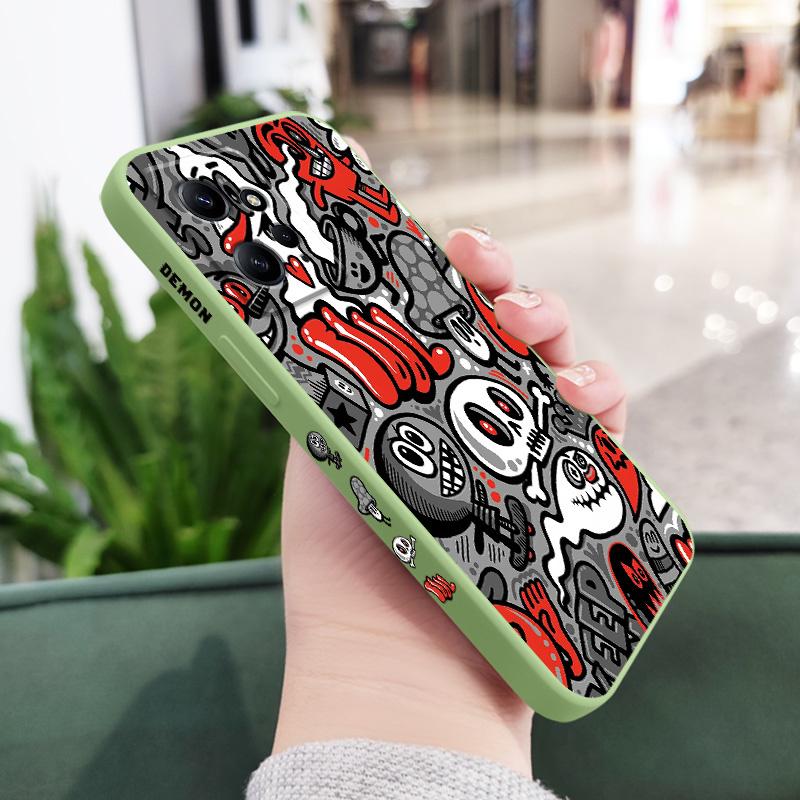 

Ghost Skull Phone Case For Xiaomi Redmi Note 13 12 12S 11 11S 10 10T 10S 9 9S 8 Pro Plus 4G 5G Liquid Silicone Cover Redmi Note 8 Pro світло-зелений колір