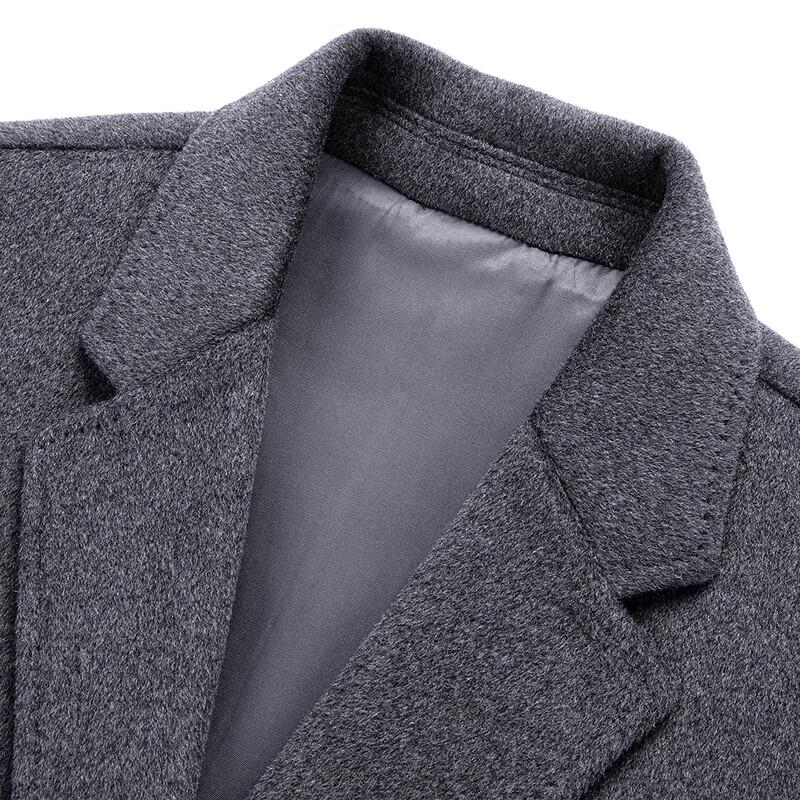 FAPAI Men's 2-in-1 Cashmere Blend Wool Coat with Detachable Down Liner