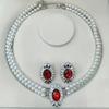 Imitation Pearl Jewel Earrings Necklace French Retro Court Style Double Pearl Beaded Jewelry Set