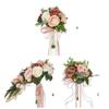 Sophisticated Rose Bouquet with Silky Florals Handheld Bridal Silk Hand Flower Elegant Wedding Ceremony Decoration