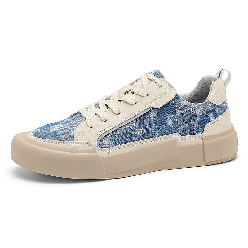 

Модные Горячие Продажи Мужские Повседневные Холщовые Туфли Европа Америка На Шнуровке Модные Мужские Спортивные Туфли Модные Универсальные Рабочие Туфли 38 синий