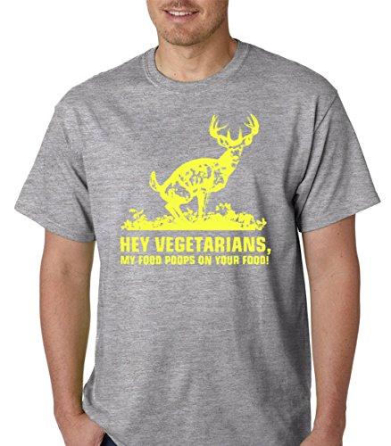 T-Shirt Raw - Ehi Vegetariani - Il Mio Cibo Caga sul Tuo Cibo Caccia al Cervo T-Shirt Premium da Uomo Magliette Divertenti a Maniche Corte in Cotone