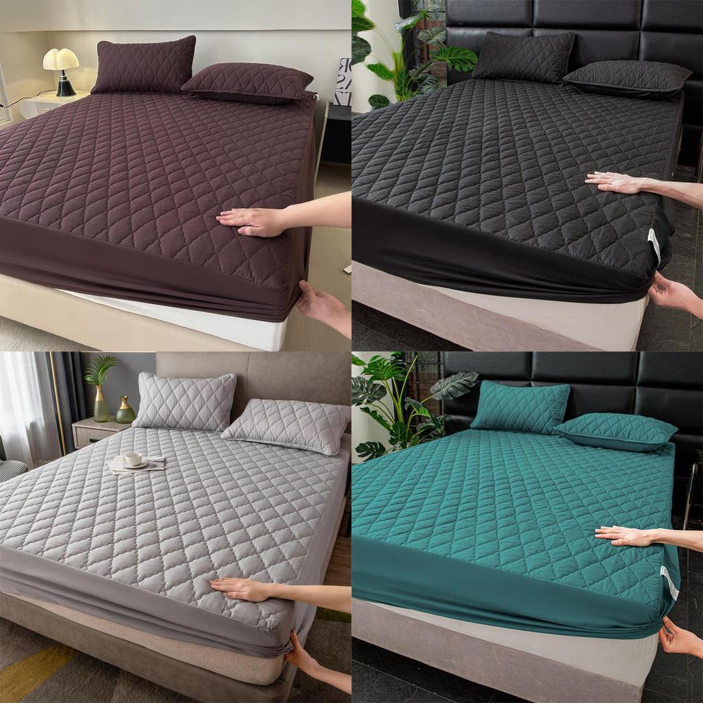 Waterproof Bed Cover With Solid Color Design For Home Use