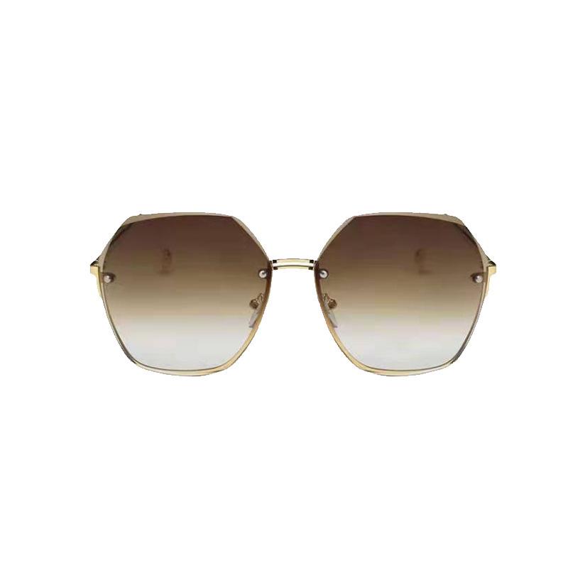 Trendy Korean Style Rimless Metal Sunglasses: High-End Look, Face Slimming, Douyin's Hot Fashion Accessory