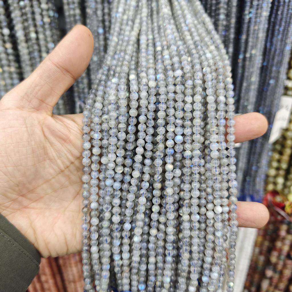 Natural Light Gray Moonstone Labradorite Beads for DIY Bracelet/Necklace Accessories