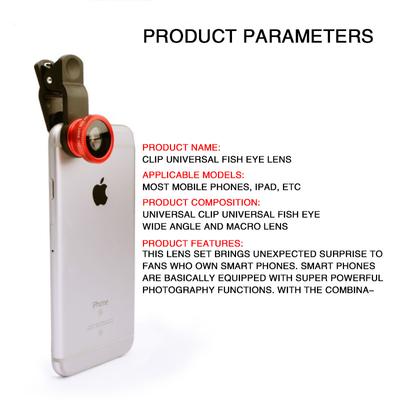 3 in 1 Fisheye Weitwinkel Mikro Kameraobjektiv für iPhone 0.67X Weitwinkel Zoom Fisheye Objektiv auf Smartphone-Objektiven mit Handy-Clip