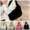Solid Color Plush Handbag Korean Style Plush Shoulder Bag Kawaii Plush Tote Bag Female/Girls