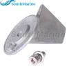 Outboard Motor 55125-95500 Trim Tab Anode with Bolt 09117-08037 for Suzuki 40HP-85HP, 5031536 5031215 for Evinrude Johnson BRP