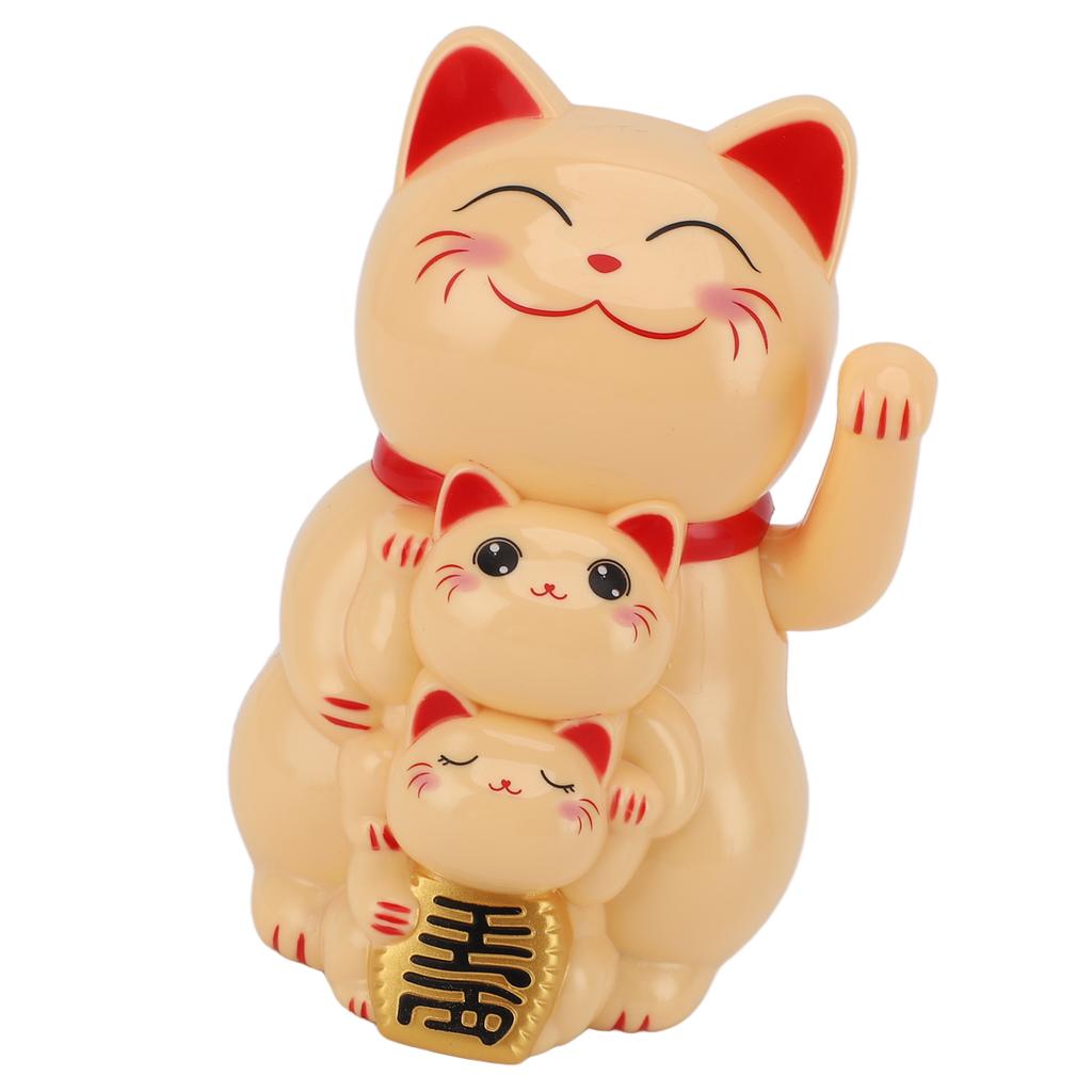 4,5 Zoll Solarbetriebene Lächelnde Katze Ornament Automatisch Winkende Hand Glückskatze Ornament für Auto Schreibtisch