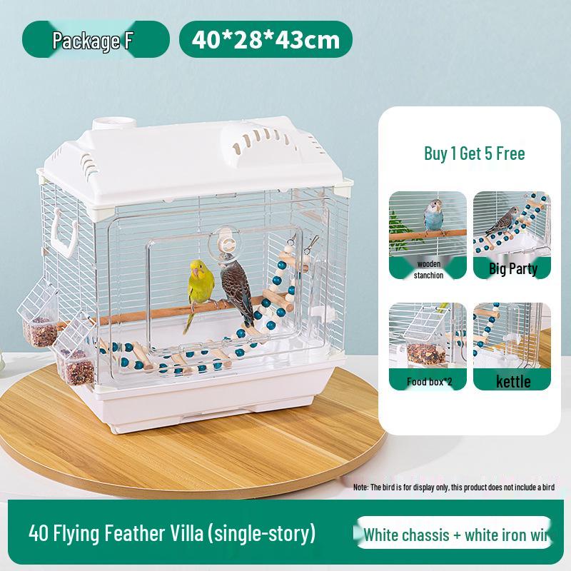Large Ornamental Birdcage for Budgerigars, Cockatiels, & Finches with Acrylic Panels