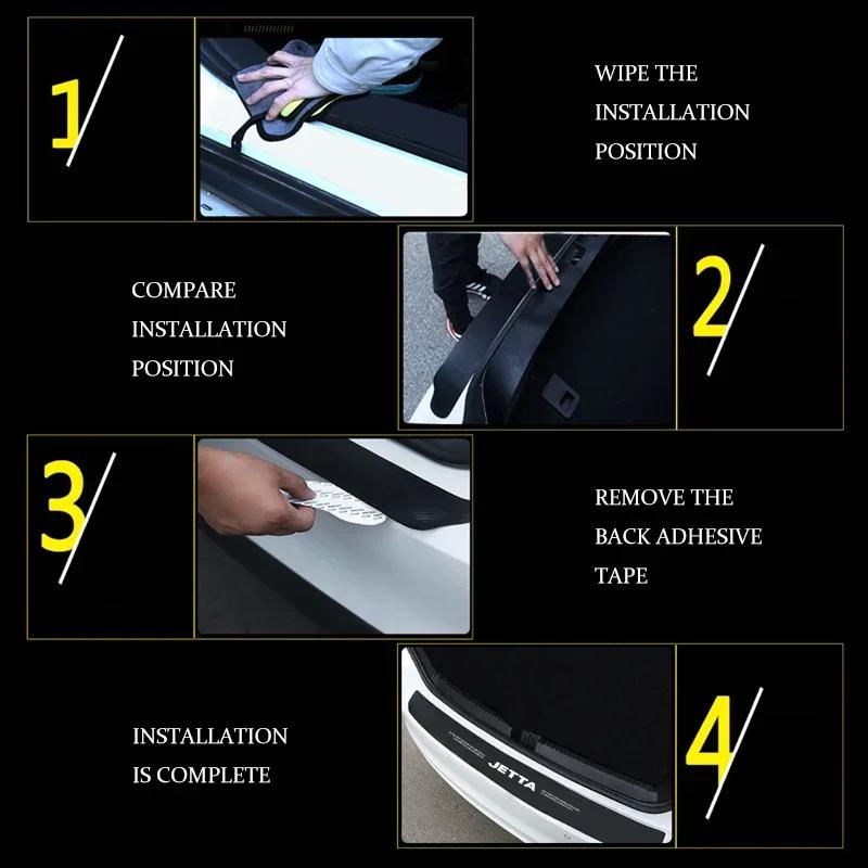 W1471PC Car Sill Threshold Film Rear Door Bumper Protector Pad for Volkswagen VW Jetta 4 5 6 7 Polo Tcross Golf Passat R Line Tiguan