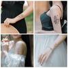 Waterproof Temporary Tattoo Stickers Black Butterfly Rose Transfer Flash Tatoo Women Sexy Neck Hand Chest Body Art Fake Tattoos