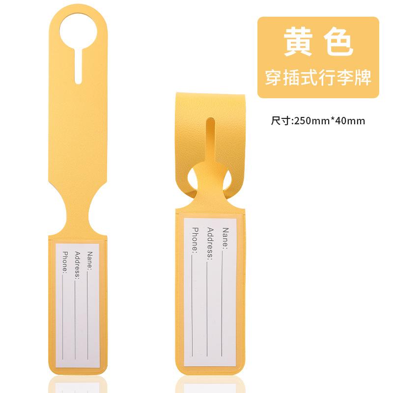 1PC PU Leather Luggage Tag Long Style Baggage Suitcase Bag ID Name Addres Holder Boarding Tags Portable Label Travel Accessories