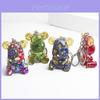 Crystal Stone Bear Pendant With Natural Gemstones For Car Keychain And Gift Use