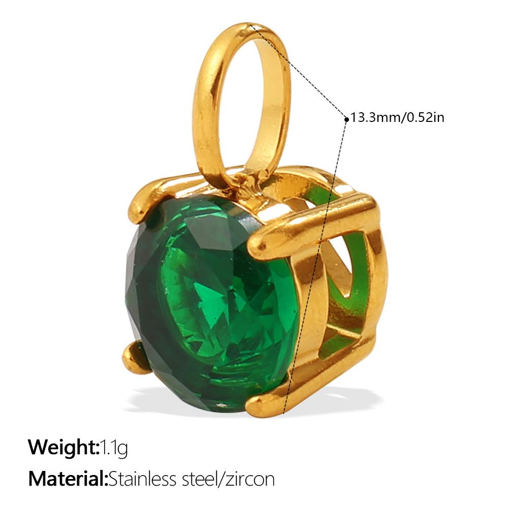 Yori 2Pcs Stainless Steel Gold PVD Plated Cubic Zirconia Pendant for DIY Necklace Bracelet Earring Jewelry Making Accessories