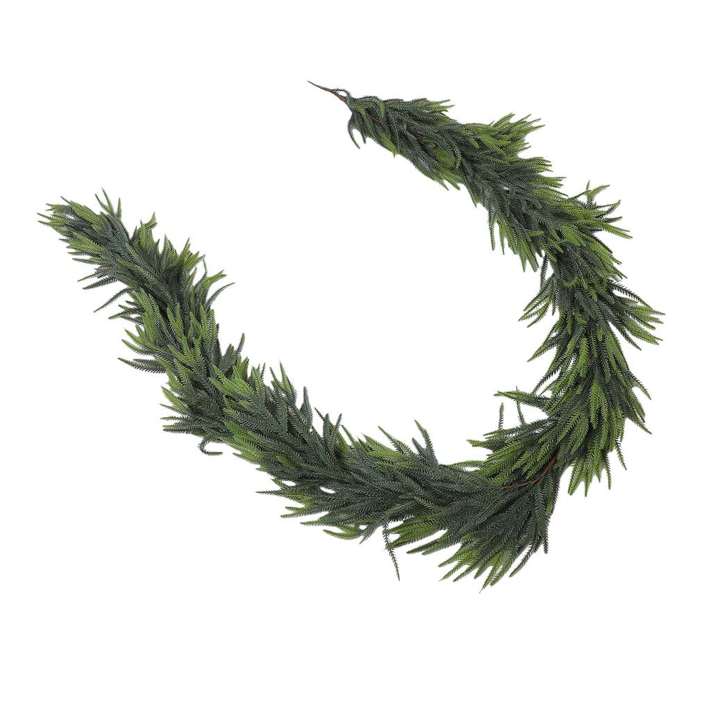 Artificial Norfolk Pine Garland 8.9FT Xmas Greenery Garland Faux Pine Needles Garland for Fireplace Table Window Stairs