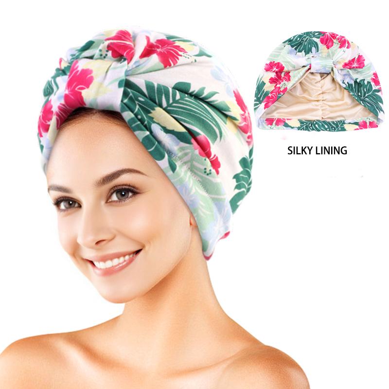 Neuer Turban mit Blumenmuster, plissiert, Beanie mit Knoten, elastisches Stirnband, lässige Kopfbedeckung, elegante Damen-Chemo-Kappe, Bandana-Kopfbedeckung