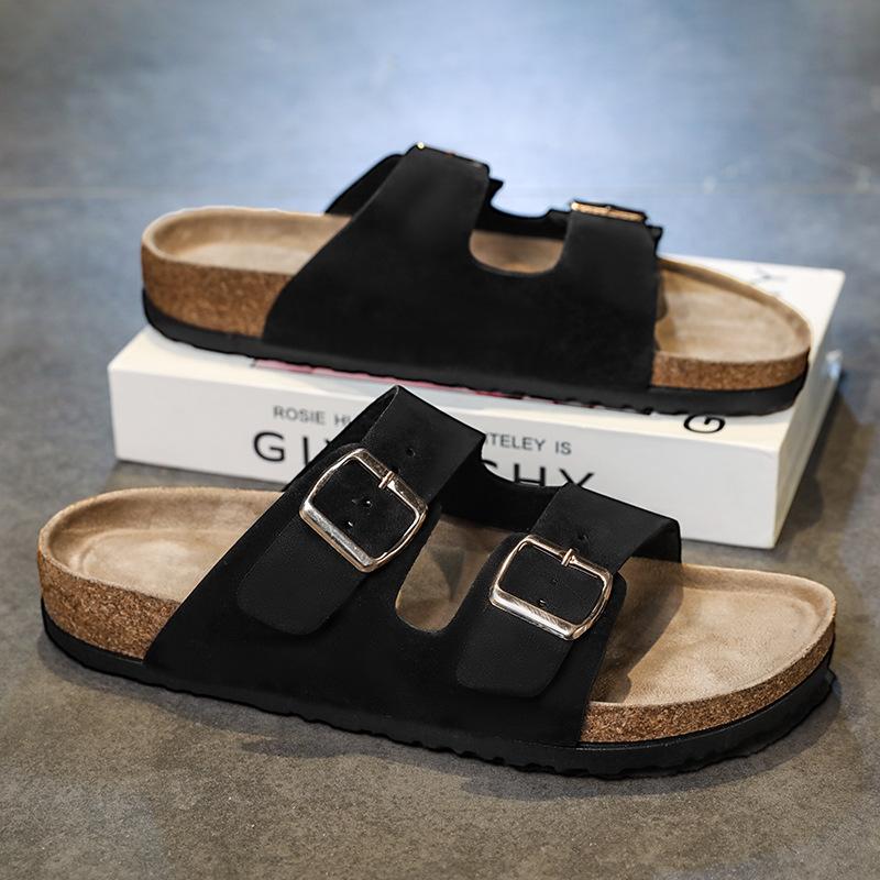 Summer New Slippers Birkenstocks Sandals Men's and Women's Simple Casual Outer Wear Couple Beach Shoes Retro Open-toed Shoes