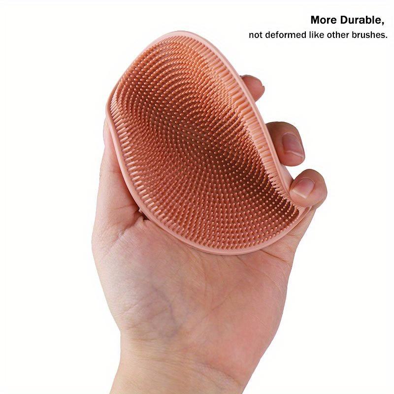 Silicone Body Scrubber Natural Bristles Skin Exfoliator Scrub Shower Sponge Brush Silicone Bath Shower Brush