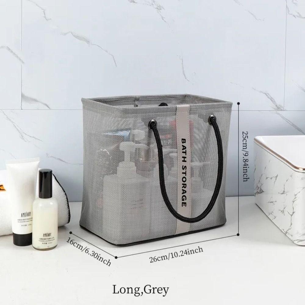 with Handle Shower Makeup Pouch Large Capacity Mesh Toiletry Bag for Bathroom Toiletries Organizer