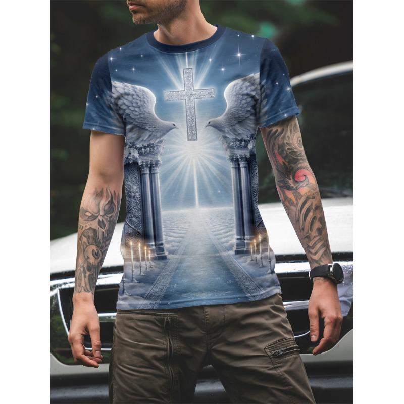 2025 Wolf T-Shirt für Herren Tierdruck Kurzarm Top 3D Lässig Street Herren T-Shirt Übergroßes T-Shirt Herren Vintage Kleidung