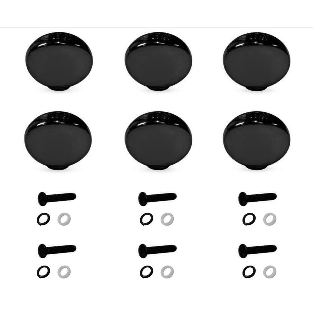 6Pcs Electric Guitar Tuning Peg Key Button Folk Guitar Tuning Peg Handle for Replacement Black