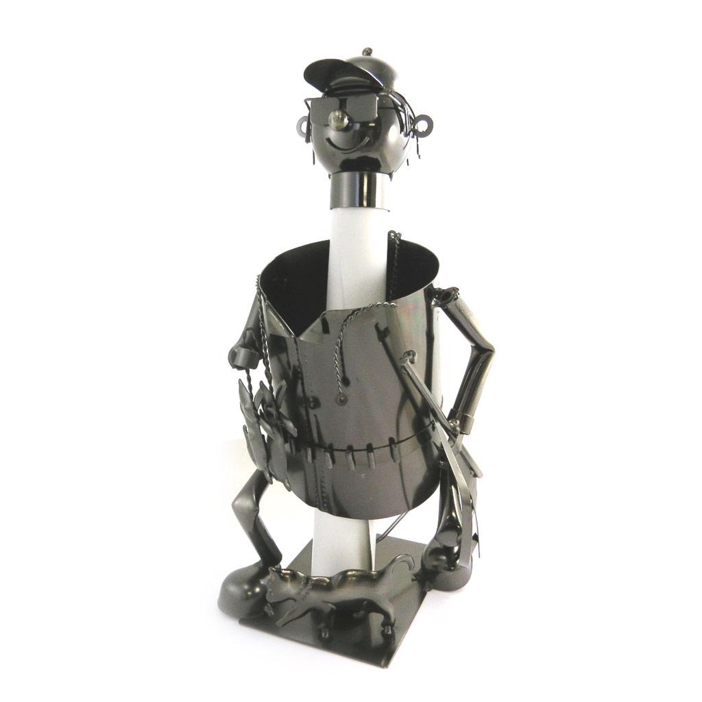 Les Trésors De Lily [M9885] - Hunter 'Metal Sculpture' Bottle Holder - 23.5x13x12 Cm