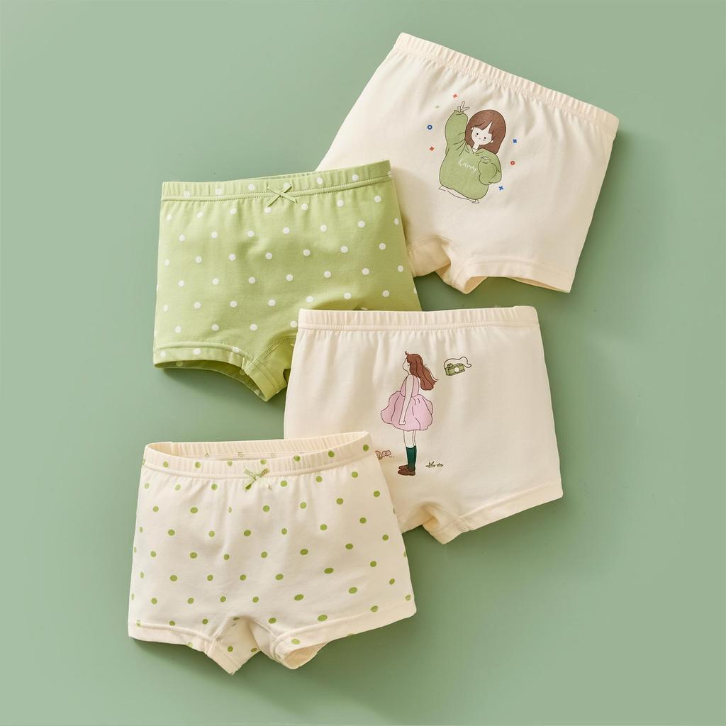 Dívčí bavlněné antibakteriální boxerky s kresleným potiskem, velikost M a L