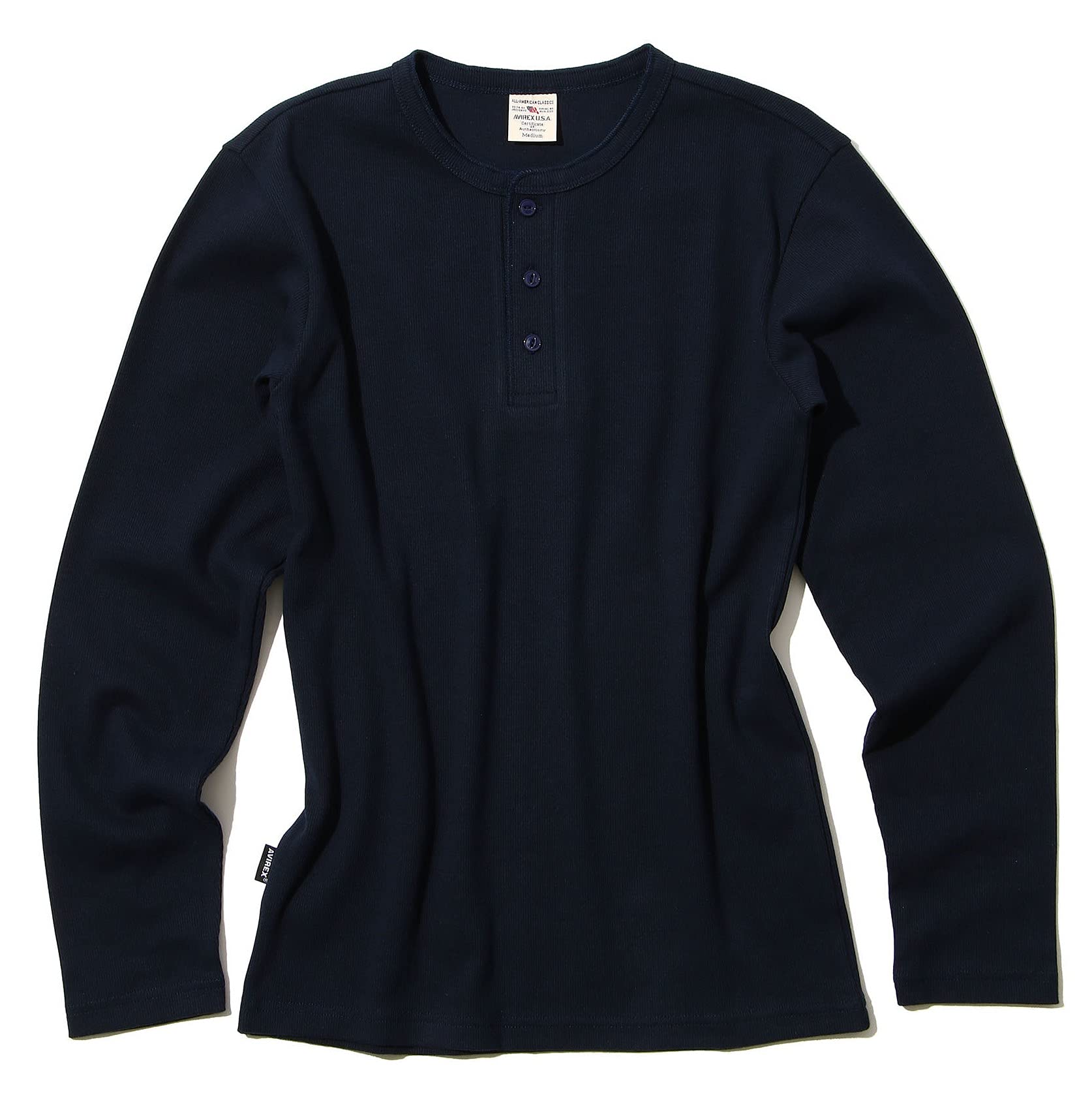AVIREX DAILY RIB HENLY NECK TEE 6153482 men s L royal