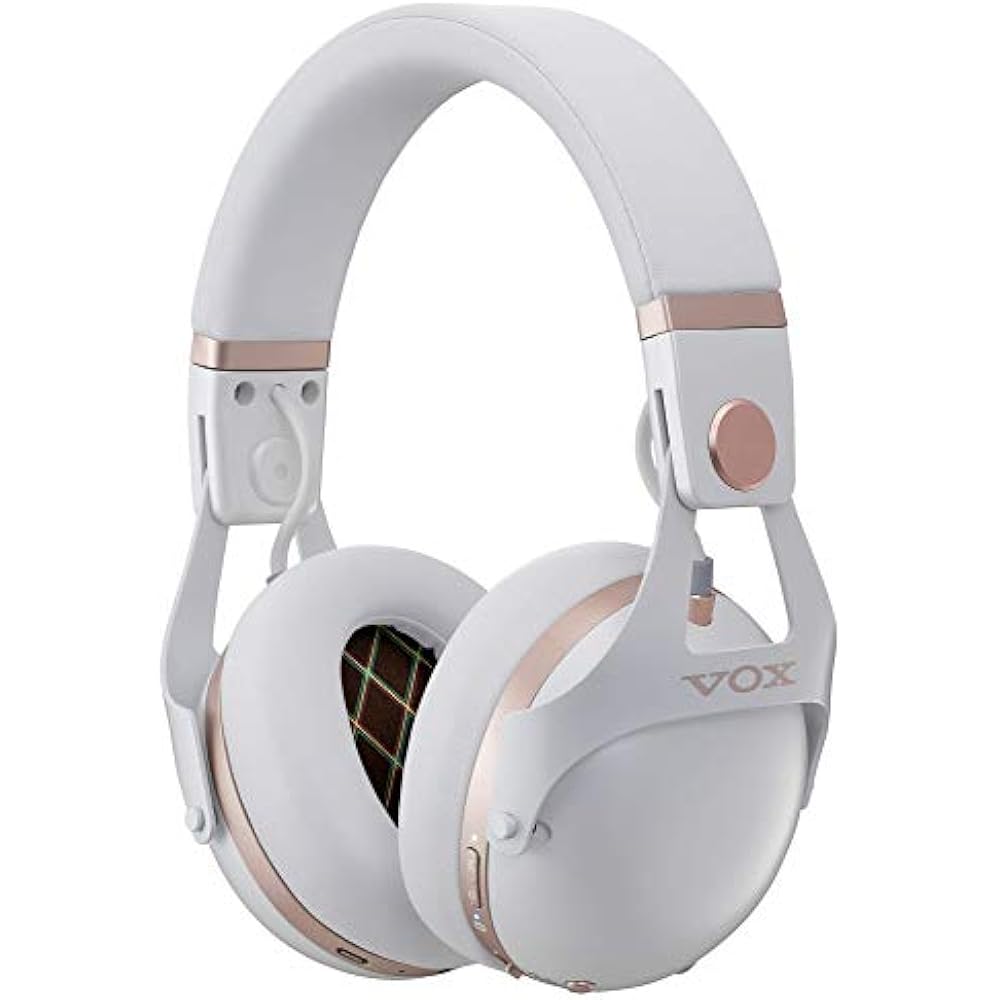 

VOX Noise Cancelling Monitor Headphones VH-Q1 WH White/Pink Gold Wireless Bluetooth Google Assist...