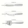 3pcs Stainless Steel Cheese Knife Set, Cheese Cutter, Cheese Grater, Multi-hole Knife, Cut Cheesecake Desserts, Baking Tool Set