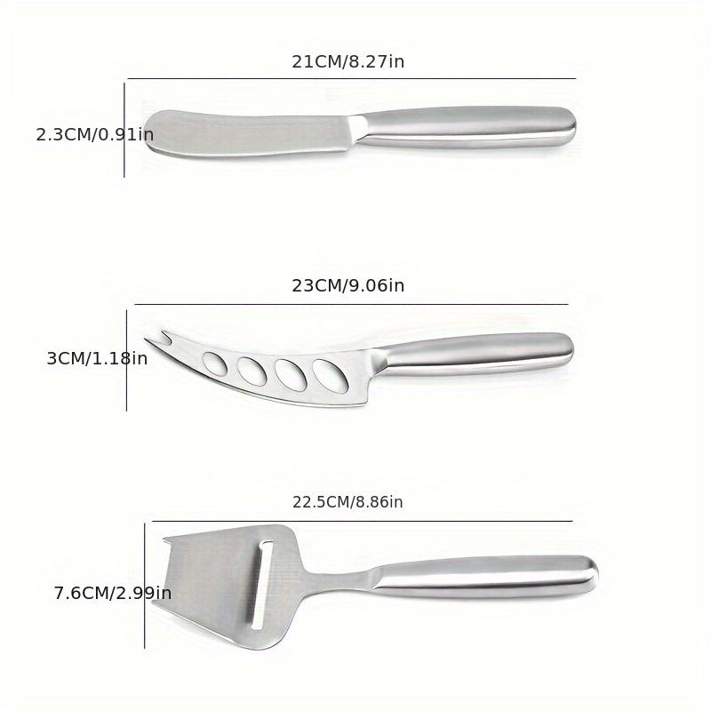 3pcs Stainless Steel Cheese Knife Set, Cheese Cutter, Cheese Grater, Multi-hole Knife, Cut Cheesecake Desserts, Baking Tool Set