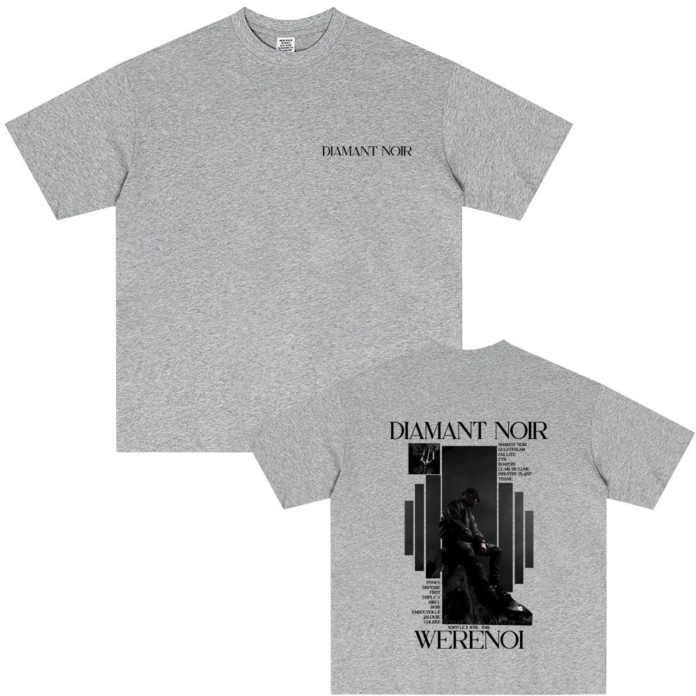 Horký prodej Rapový zpěvák WeRenoi Diamant Noir Album Tričko 2025 Léto Pánské Dámské Hip Hop Bavlna Móda Pop Music Trička