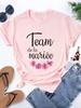 Team Bride T-shirt Bachelorette Party Tees Bride Team Tshirt Black White Pink T-shirts Wedding Team Tops Engagement Tees